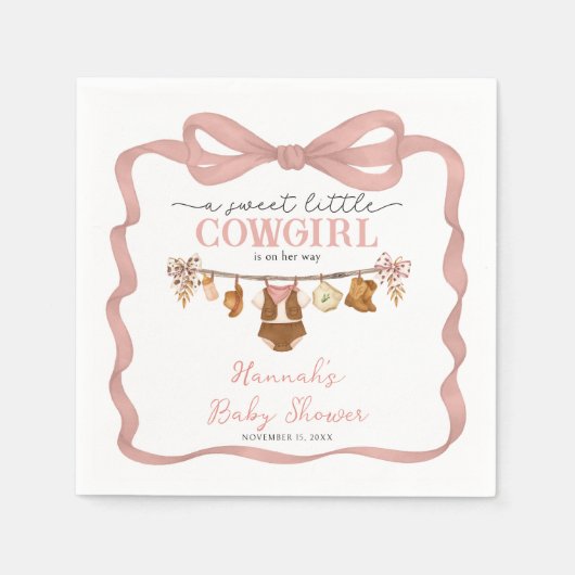 Little Cowgirl Western Clothes Baby Shower Servet (Voorkant)