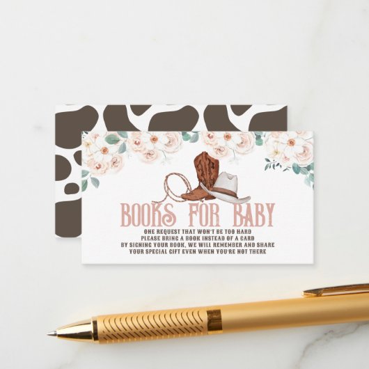 Little Cowgirl Western Floral Books for Baby Informatiekaartje (Voorkant / Achterkant in situ)