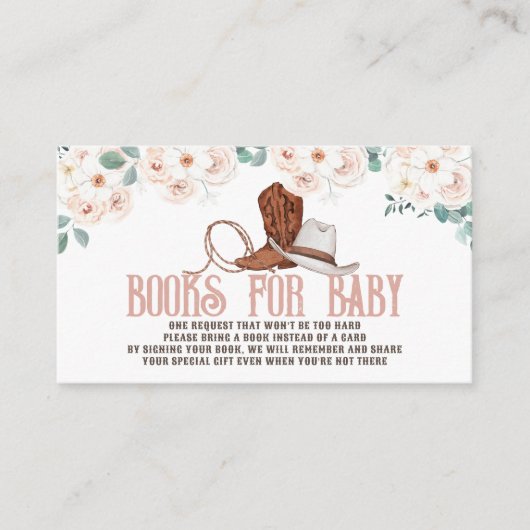 Little Cowgirl Western Floral Books for Baby Informatiekaartje (Voorkant)