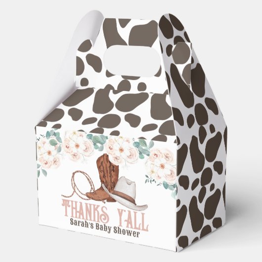 Little Cowgirl Western Floral Girl Baby Shower Bedankdoosjes (Voorkant)