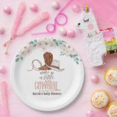 Little Cowgirl Western Floral Girl Baby Shower Papieren Bordje (Feest)