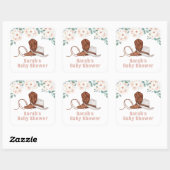 Little Cowgirl Western Floral Girl Baby Shower Vierkante Sticker (Vel)