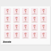 Little Cowgirl Westerne Birthday Party Vierkante Sticker (Vel)