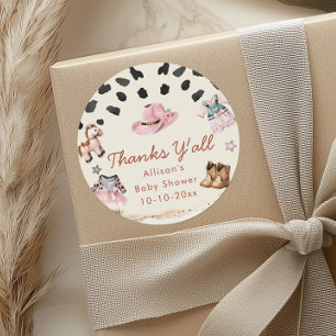 Little Cowgirl westerne thema meisje baby shower Ronde Sticker