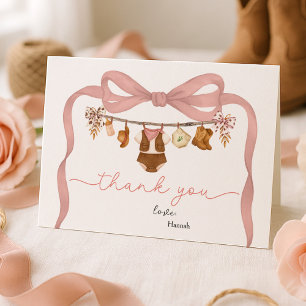 Little Cowgirl Westerse Baby Shower Bedankkaart