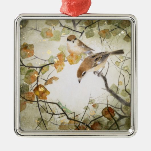 Little Creature-Bull-kopse Shrikes Metalen Ornament (Voorkant)