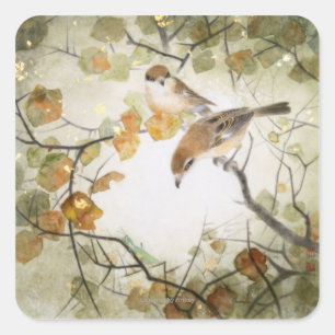 Little Creature-Bull-kopse Shrikes Vierkante Sticker