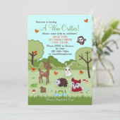Little Critter Woodland Animals Shower Invitation Kaart (Staand voorkant)