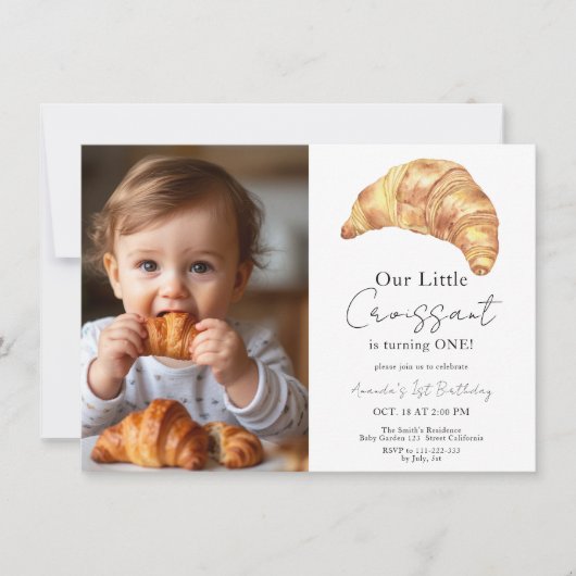 Little Croissant 1e verjaardag Kaart (Voorkant)