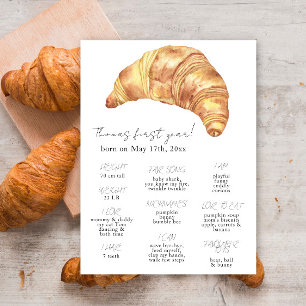 Little Croissant eerste verjaardag mijlpaal verjaa Poster
