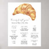Little Croissant eerste verjaardag mijlpaal verjaa Poster (Voorkant)