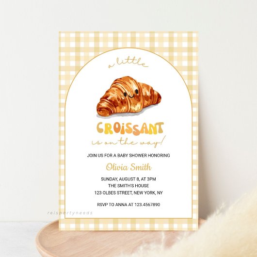 Little Croissant op de weg Baby shower Kaart