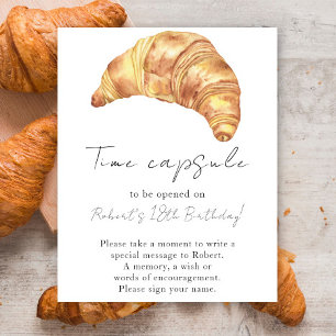 Little Croissant Time Capsule 1e verjaardag Poster