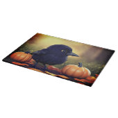 Little crow and Pumpkins Snijplank (Hoek)
