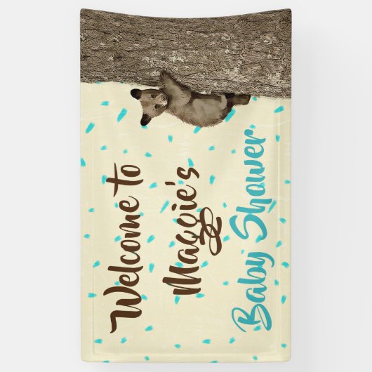 Little Cub Baby Beer Boy Baby shower Spandoek (Verticaal)