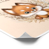 Little Cub Fox Herfst Baby shower Tijd Capsule Tek Poster (Hoek)