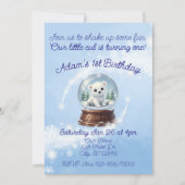 Little Cub One, Polar Bear Snow Globe Birthday Kaart (Voorkant)