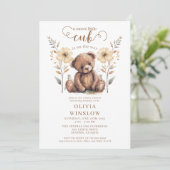 Little Cub Waterverf Teddy Bear Baby shower Kaart (Staand voorkant)