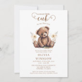 Little Cub Waterverf Teddy Bear Baby shower Kaart (Voorkant)
