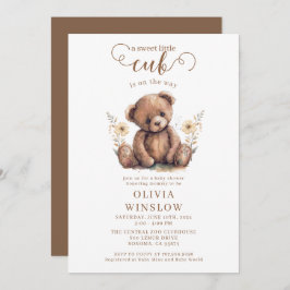 Little Cub Waterverf Teddy Bear Baby shower Kaart
