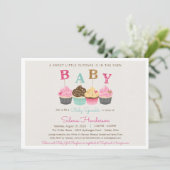 Little Cupcake Baby Sprinkle Shower Kaart (Staand voorkant)