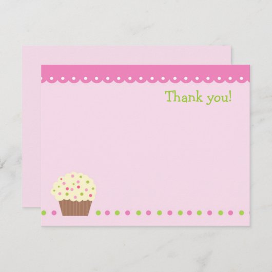 Little Cupcake Blank Dank je wel dat je cads meide Kaart (Voorkant / Achterkant)