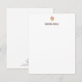 Little Cupcake Icon Persoonlijk briefpapier Note K Kaart (Voorkant / Achterkant)