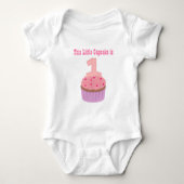 Little Cupcake is een, eerste verjaardag, baby mei Romper (Voorkant)
