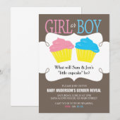 Little Cupcake Pink of Blue Gender Reopenbaarmakin Kaart (Voorkant / Achterkant)