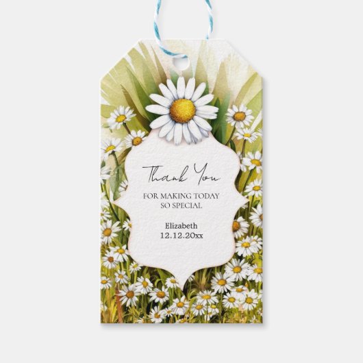 Little Custom Daisy Baby shower Cadeaulabel (Voorkant)