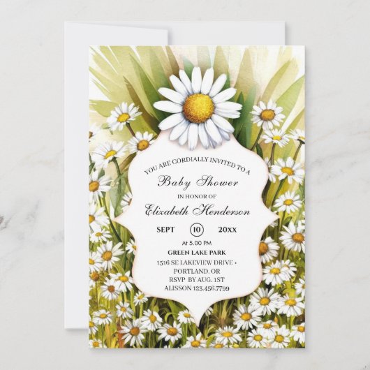 Little Custom Daisy Baby shower Kaart (Voorkant)