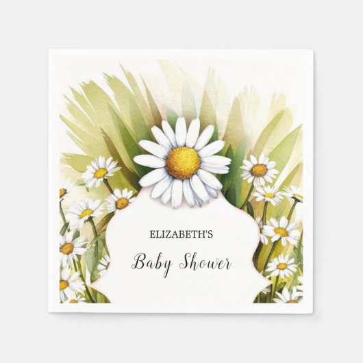 Little Custom Daisy Baby shower Servet (Voorkant)