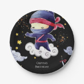 Little Custom Ninja Verjaardag Papieren Bordje (Voorkant)