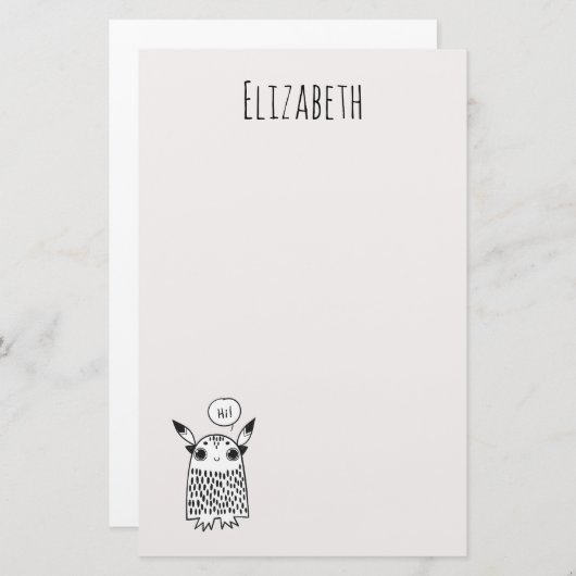 Little Cut monstert Briefpapier (Voorkant / Achterkant)