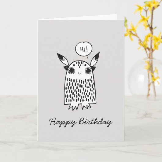 Little Cut monstert Kaart (Gele Bloem)