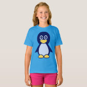 Little Cute Blue Penguin T-shirt (Voorkant volledig)