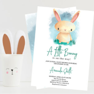 Little Cute Bunny baby shower Kaart