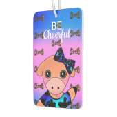 Little Cute Cheerful Koe met Bow stropdas Luchtverfrisser (Links)