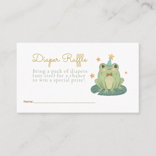 Little Cute Frog Diaper Raffle Enclosure Informatiekaartje (Voorkant)