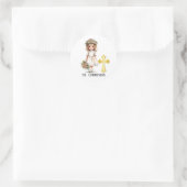 Little Cute Girl 1e Commune Ronde Sticker (Tas)