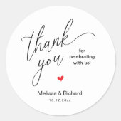 Little Cute Heart Modern Minimal Wedding Gifts Ronde Sticker (Voorkant)