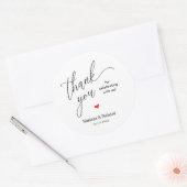 Little Cute Heart Modern Minimal Wedding Gifts Ronde Sticker (Envelop)