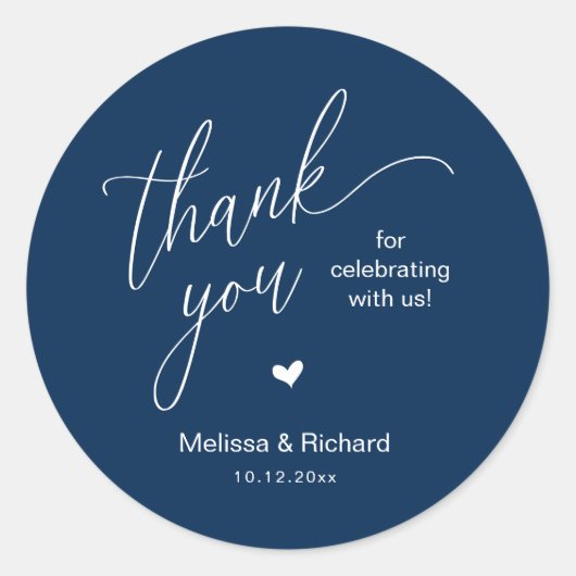 Little Cute Heart Modern Minimal Wedding Gifts  Ronde Sticker (Voorkant)