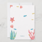 Little Cute Mermaid Birthday Party Invitation Kaart (Achterkant)