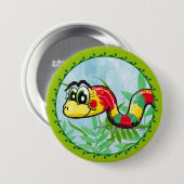 Little Cute Snake - green button (Voorkant /achterkant)
