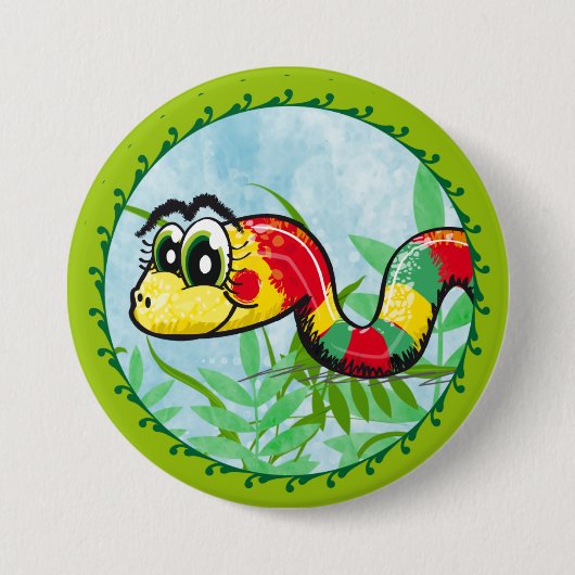 Little Cute Snake - green button (Voorkant)