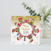 Little Cute Whimsical Elves en Snoep Gold Kaart (Staand voorkant)