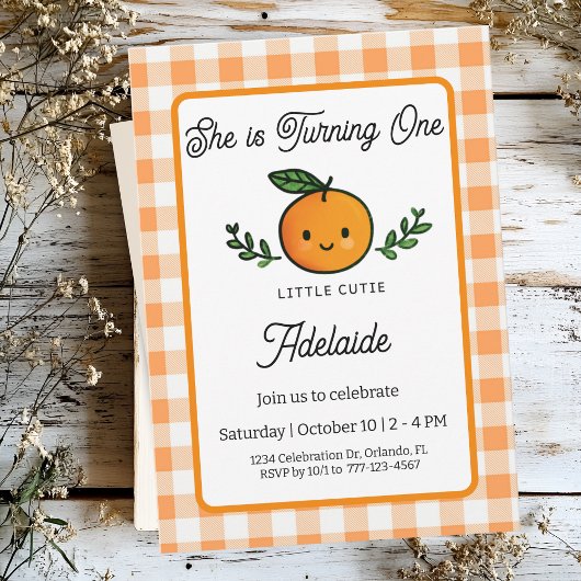Little Cutie 1st Birthday Card Invitation Kaart