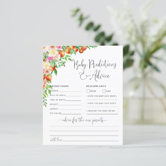 Little Cutie Baby Advice and Predicards Card (Staand voorkant)