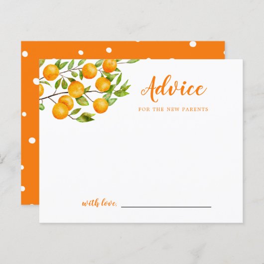 Little Cutie Baby shower Advice Card (Voorkant / Achterkant)